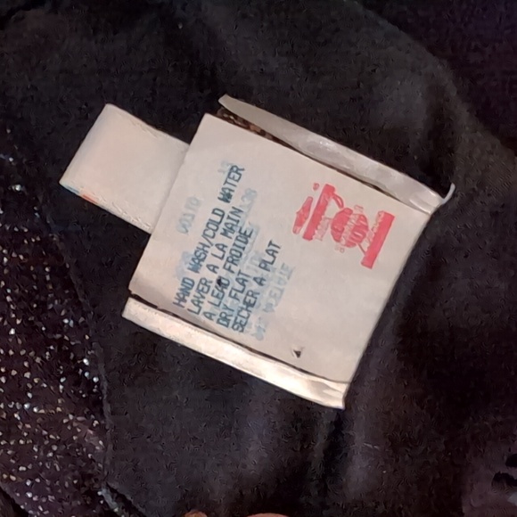 JOSEPH RIBKOFF VINTAGE Jersey Sparkle Mini Dress 6 (Petite) Black Silver LBD - Picture 12 of 13